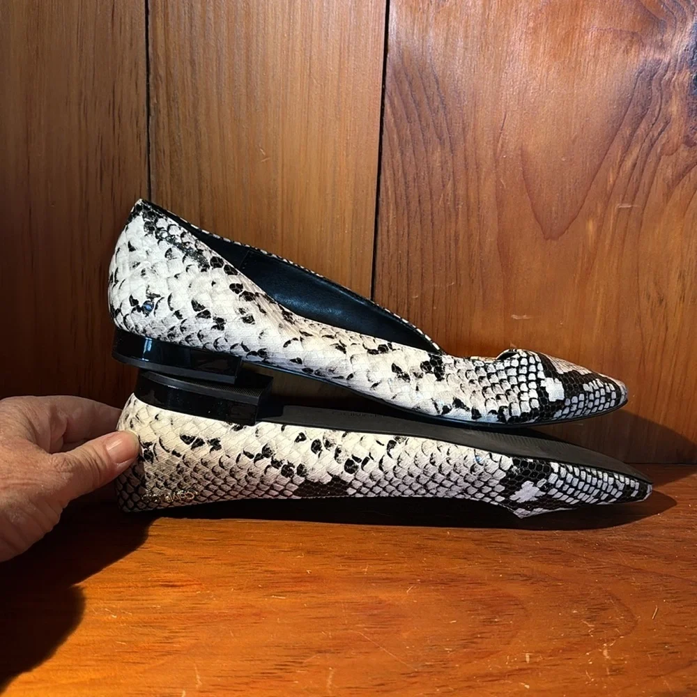 Calvin Klein Emerin Snake Print Leather Dressy Ballet Flats size 8 - Picture 7 of 9